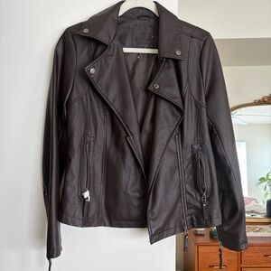 Dark Brown Women’s Leather Jacket Max Studio